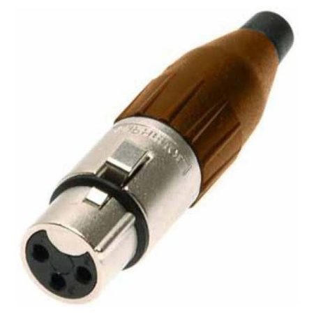 Ficha Xlr Hembra Cable Marron Amphenol Ac3f-brn