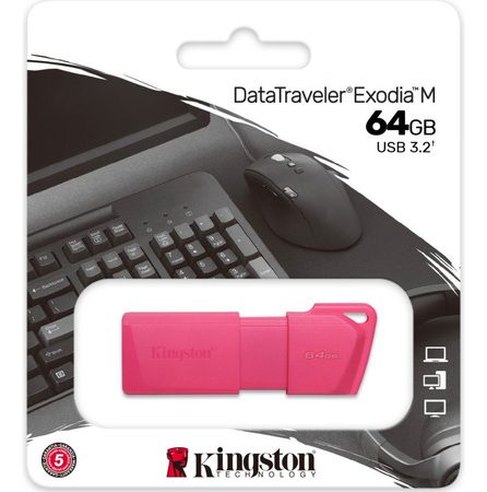Pen Drive Kingston 64gb Usb 3.2 Dtxm Neon Pink