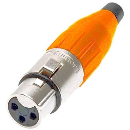 Ficha Xlr Hembra Cable Naranja Amphenol Ac3f-org