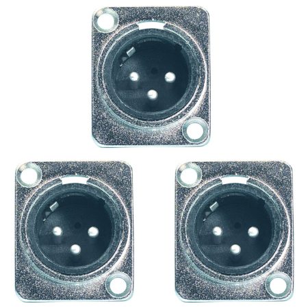 Kit X 3 Fichas Xlr Chasis Macho Metalico Proel Xlr3mdl-k3