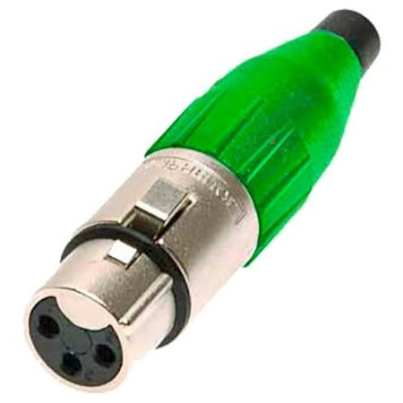 Ficha Xlr Hembra Cable Verde Amphenol Ac3f-grn