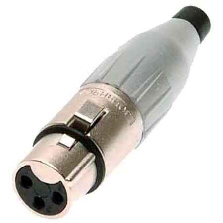 Ficha Xlr Hembra Cable Gris Amphenol Ac3f-gry