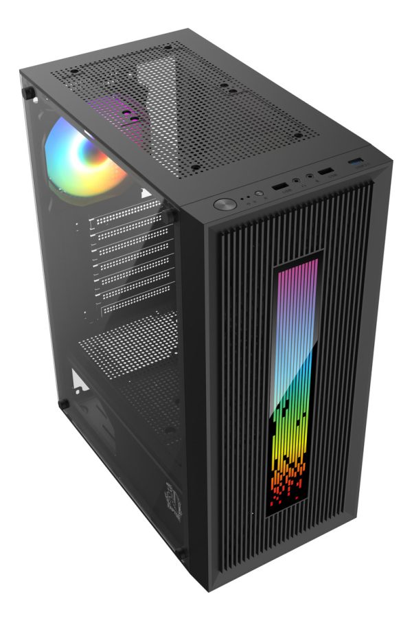 Gabinete Gamer Raptor Vortex Tg Mid-tower X1 Fan Rgb Black - Image 3