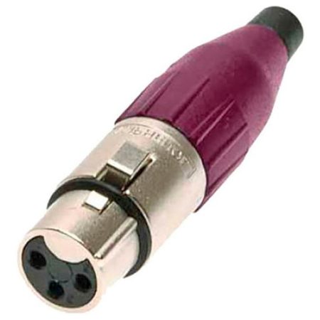 Ficha Xlr Hembra Cable Violeta Amphenol Ac3f-vio