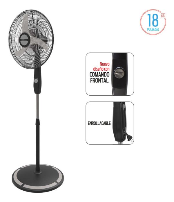 Ventilador Pie 18 Liliana Vvpc18m Parrilla Metalica 75w 3vel - Image 5