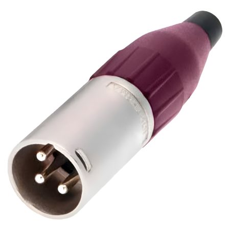 Ficha Xlr Macho Cable Violeta Amphenol Ac3mm-vio