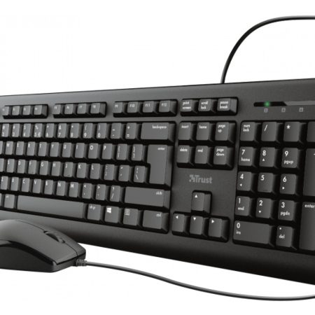 Kit Teclado Y Mouse Trust Primo Español Negro Cableado 23972