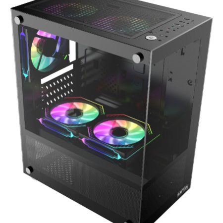 Gabinete Raptor Nova Prime Tg X2 Mid-tower Rgb Fan X3 Black