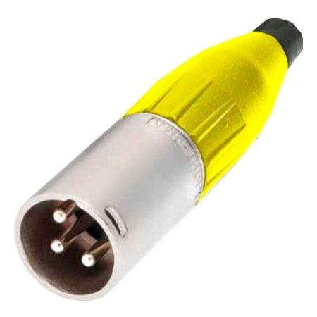 Ficha Xlr Macho Cable Amarillo Amphenol Ac3mm-yel