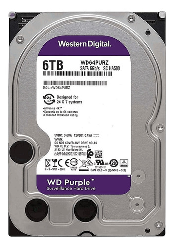 Disco Rigido 6tb Wd Purple Wd64purz Video Vigilancia Dvr Nvr