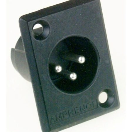 Ficha Xlr Macho Chasis Negro Amphenol Ac3mmpb