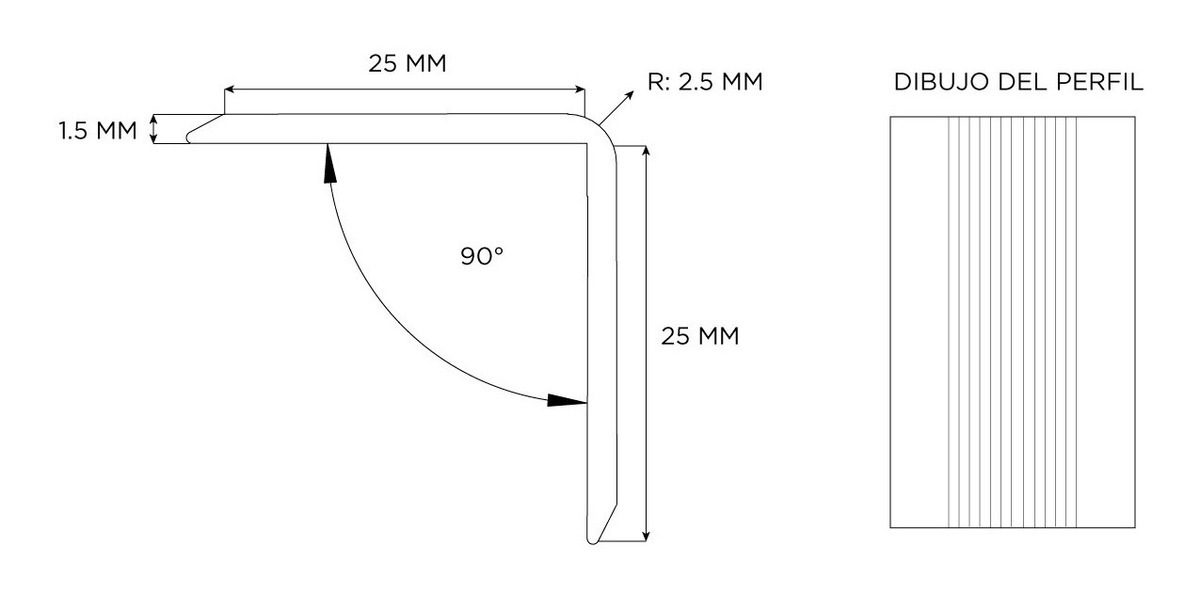 Perfil Angulo 25 X 25 Varilla 3m Rack Anvil Xpro T178 - Image 2