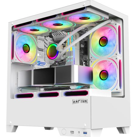Gabinete Raptor Thunder Strike Mid-tower Rgb Fan X1 White