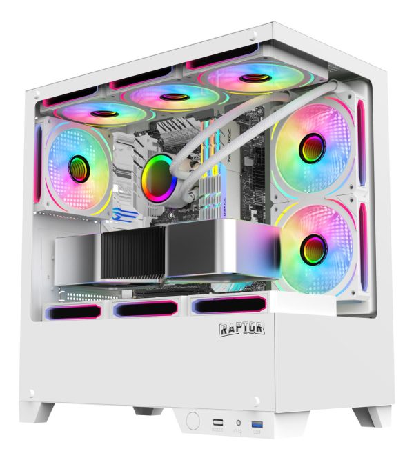 Gabinete Raptor Thunder Strike Mid-tower Rgb Fan X1 White