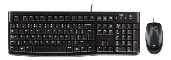 Kit Teclado Y Mouse Logitech Mk120 Usb Cableado Oficina