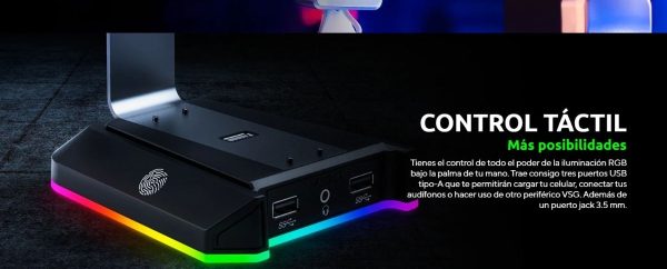 Soporte De Auriculares Rgb Usb 2.0 Mini Plug Vsg Atlas - Image 8