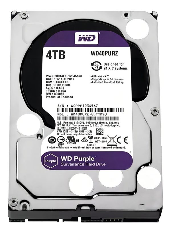 Disco Rigido 4tb Wd Purple Wd43purz Sata Videovigilancia - Image 3