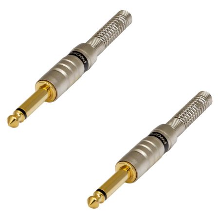 Kit X 2 Fichas Plug Mono 6.3mm Metalico Proel S320