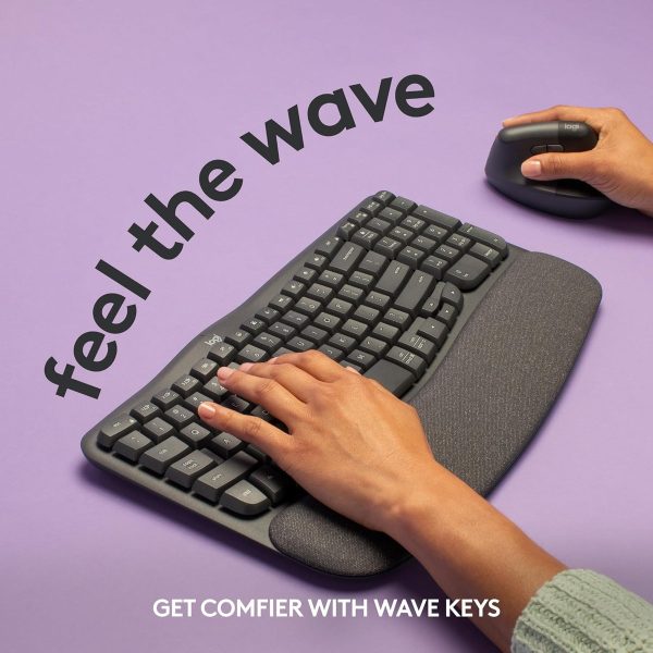 Teclado Inalambrico Logitech Wireless Wave Keys Ergo Español Negro - Image 2
