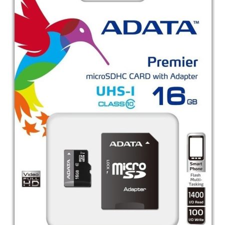 Memoria Adata Micro Sd Hc 16gb Clase 10 Uhs-i 50 Mb/seg