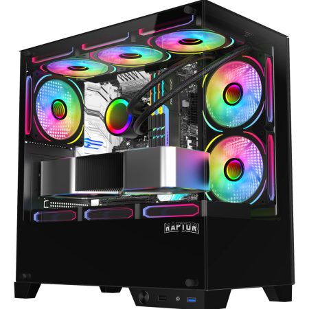 Gabinete Raptor Thunder Strike Mid-tower Rgb Fan X1 Black