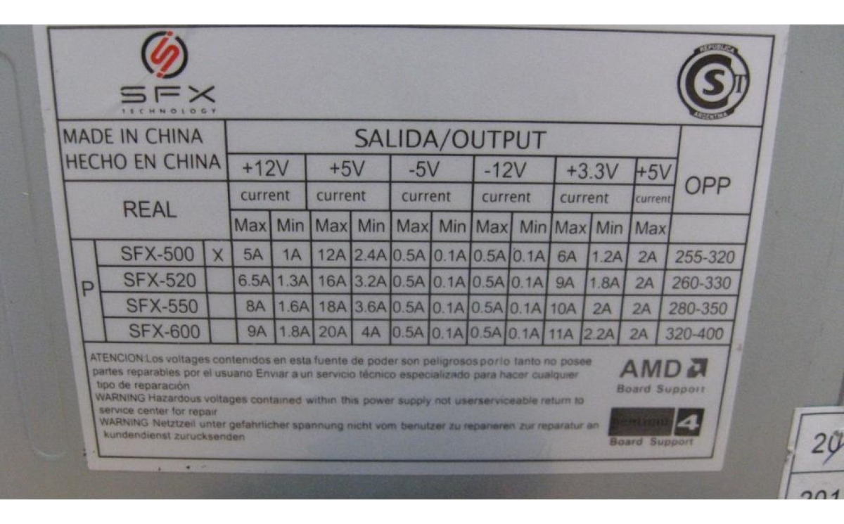 Fuente Atx Sfx 500w 20+4 Pin Sata X 2 Cooler 80mm - Image 2
