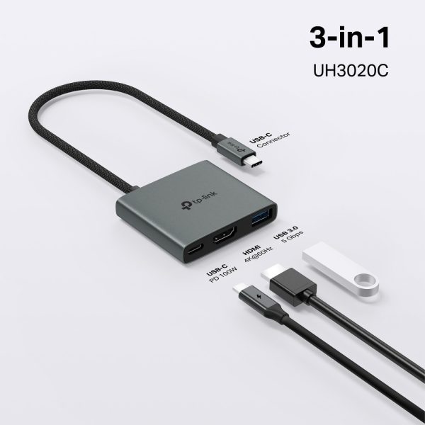 Hub Adaptador Tp-link Uh3020c Usb-c 3 En 1 Hdmi Usb Usb-c - Image 2