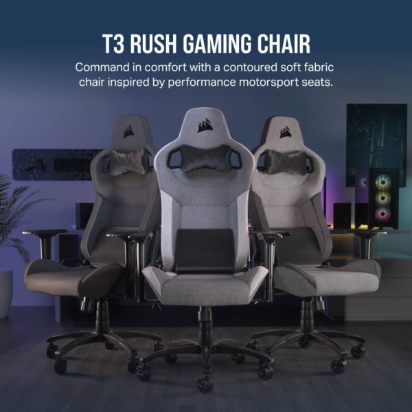 Silla Gamer De Escritorio Corsair T3 Rush 2023 Tela Carbon - Image 4