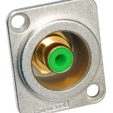 Ficha Rca Hembra Chasis Verde Amphenol Acjd-grn