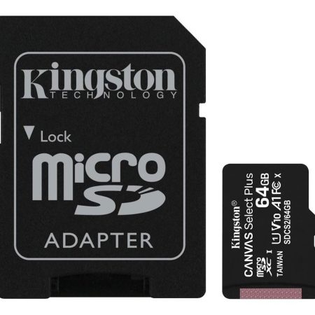 Tarjeta De Memoria Kingston Sdcs2/64gb Canvas Select Plus Con Adaptador Sd 64gb