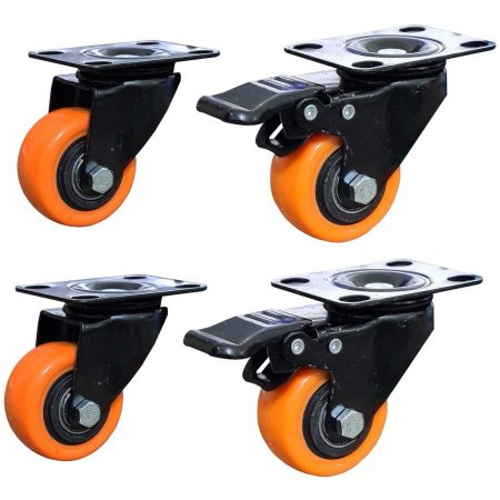 Kit X 4 Ruedas 50mm Pu Naranja Ruleman Oxen Oxen-0013