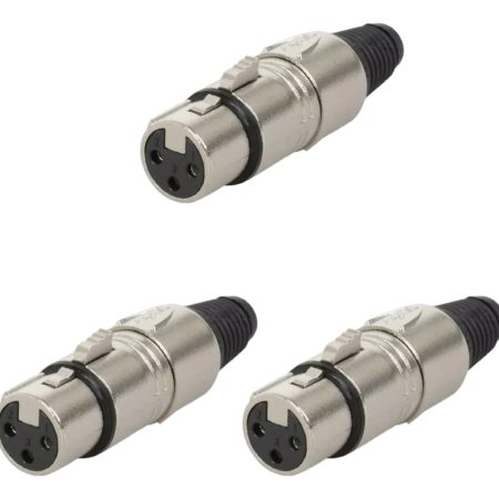 Kit X 3 Fichas Xlr Cable Hembra Metalico Proel Xlr3fvpro-k3