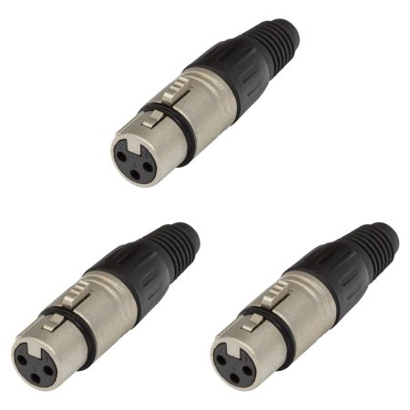 Kit X 3 Fichas Xlr Cable Hembra Metalico Proel Xlr3fv-k3