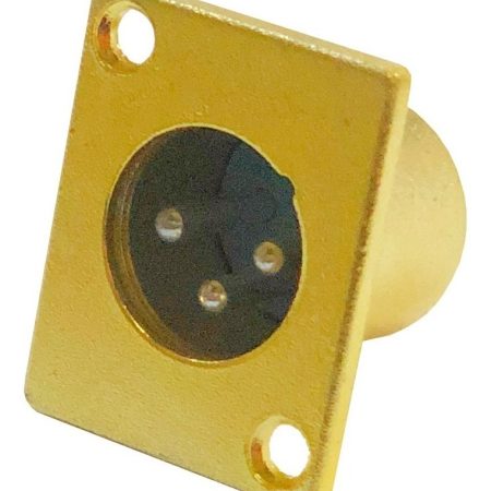 Conector Ficha Xlr Macho Chasis Dorado Xcmdch