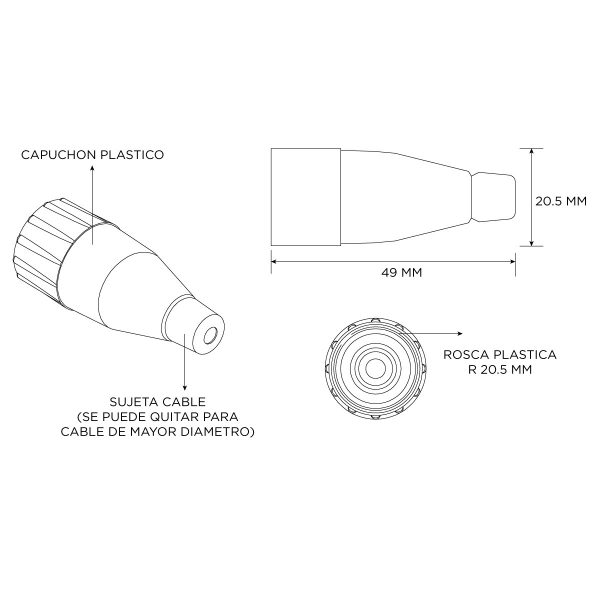 Capuchon Ficha Xlr Canon Blanco Amphenol Ac-nut-wht - Image 2