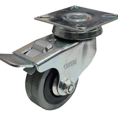 Rueda De Goma 50mm 50kg Con Freno Oxen 19061