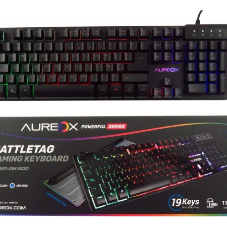 Teclado Gamer Retroiluminado Usb Pc Aureox Gk400 Battletag