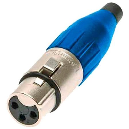 Ficha Xlr Hembra Cable Azul Amphenol Ac3f-blu