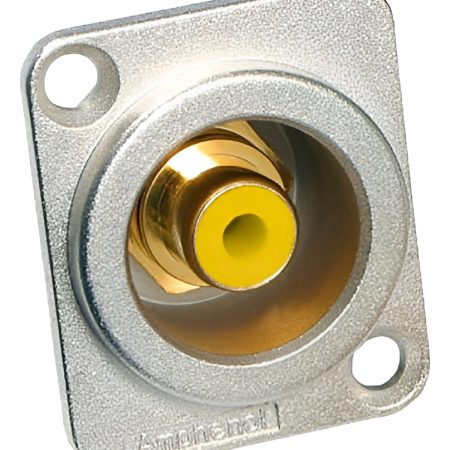 Ficha Rca Hembra Chasis Amarillo Amphenol Acjd-yel