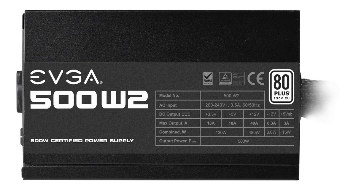 Fuente Gamer 500w Evga White 80+ Gamer 100-w2-0500 80 Plus - Image 5