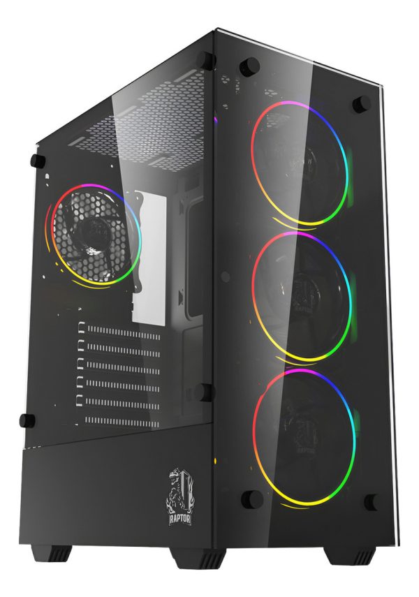 Gabinete Gamer Raptor Sentinel Tg Mid-tower X4 Fan Rgb Negro