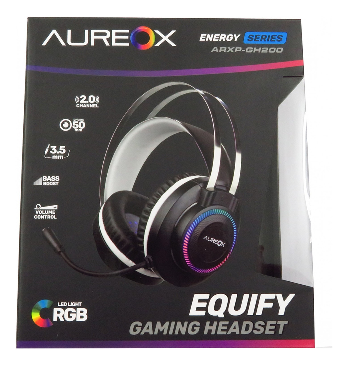 Auricular Gamer Pc Con Micrófono Aureox Equify Arxp-gh200 Color Negro - Image 2