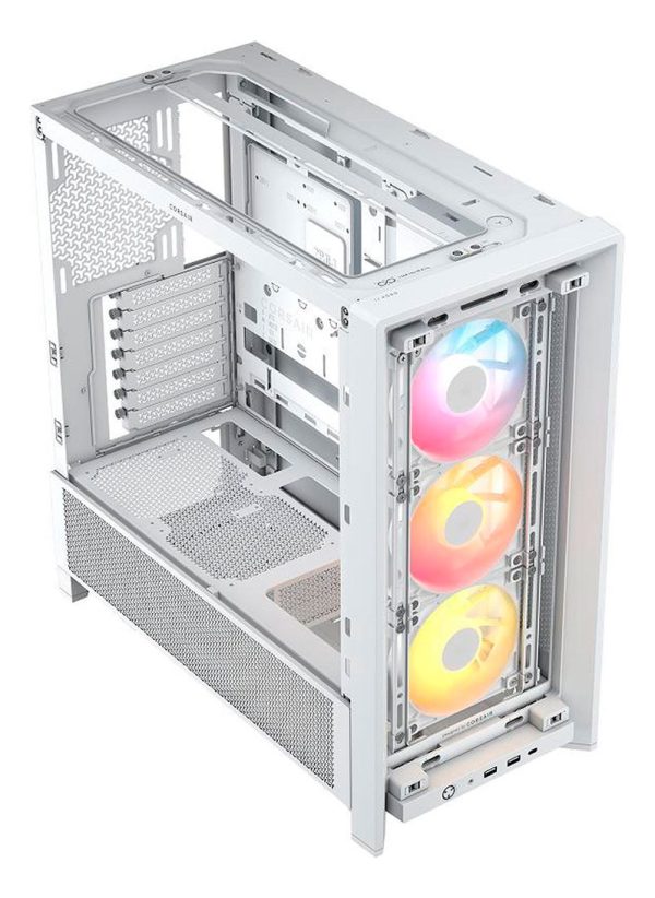 Gabinete Corsair Frame 4000d Rs Vidrio Fan Argb X3 Blanco - Image 6