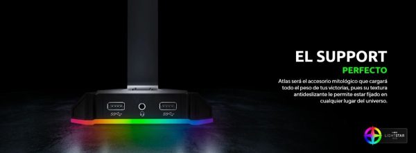 Soporte De Auriculares Rgb Usb 2.0 Mini Plug Vsg Atlas - Image 6