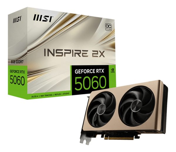 Placa De Video Msi Rtx 5060 Inspire 2x Oc 8gb Pcie 5.0