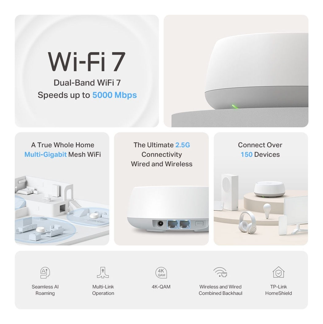 Sistema Mesh Pack X 3 Tp Link Be25 Wifi 7 Be5000 Dual Band - Image 3