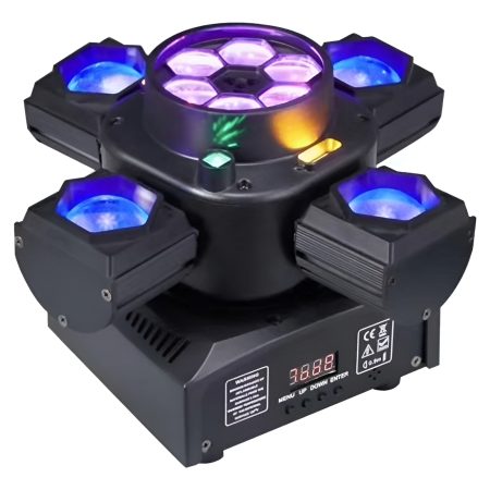 Mini Cabezal Movil Multiefecto Led Con Laser 4 En 1 Macrolit