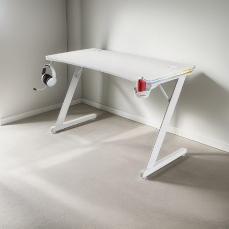 Escritorio Gamer Trust Luminus Gxt 709w 120x60x74 Cm Rgb