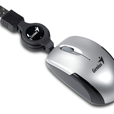 Mouse Usb Genius Micro Traveler Gris 1000dpi Cable Retractil