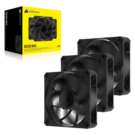 Fan Cooler Corsair Rs120 120mm Pwm 25mm Fan Black Pack X3